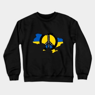 Peace Ukraine Flag Map Crewneck Sweatshirt